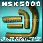 HSK5909 Radiator Hose Kit Massey Ferguson MF 550 Tractor 20D 30E Loader Backhoe