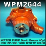 WPM2644 Water Pump David Brown 990 995 996 1210 1212 Tractor, with quad-ring between head and w/pump, later models with water pump inlet at angle to front of block