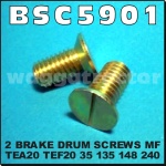 BSC5901 2x Rear Brake Drum Screws Massey Ferguson TEA20 TEF20 Tractor FE35 & MF 35 35X 135 148 240 245 550 Tractor, all with brakes at wheel end of axle