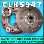 CLK5947 Clutch Cover Disc Kit Massey Ferguson MF TEA20 Tractor 9in 1.3/8x10 Spl