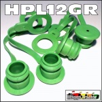HPL12GR 4x Green Hydraulic Coupler Dust Plugs for Remotes - ISO 1/2in type
