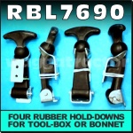 RBL7690 4x Rubber Hold Downs Tractor Truck Bonnet Battery & Tool Box 64mm